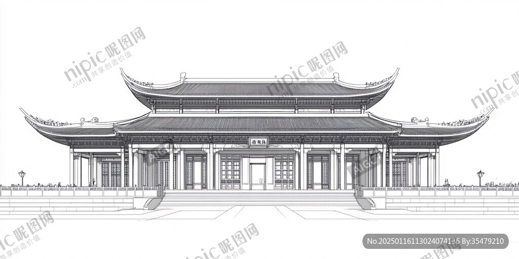 大礼堂线稿