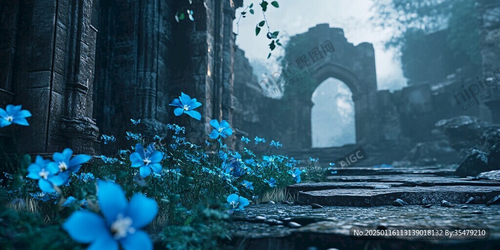 鲜花与废墟