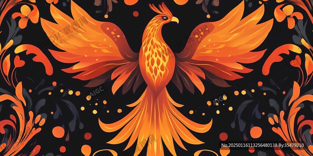 凤凰包装插画