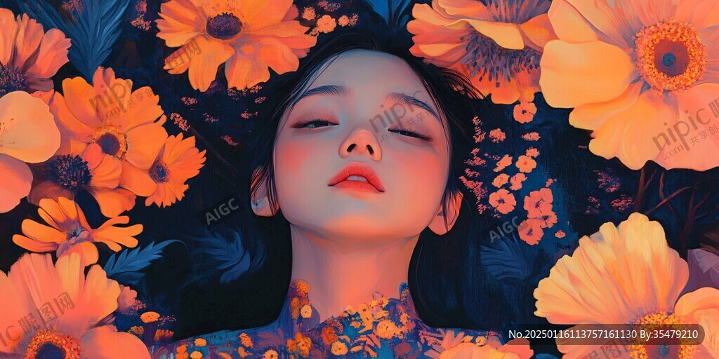 唯美少女与花系列