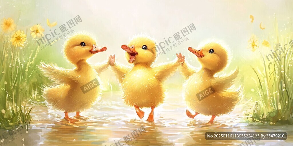插画小鸭