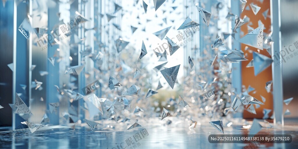 酷炫蓝水晶立体背景