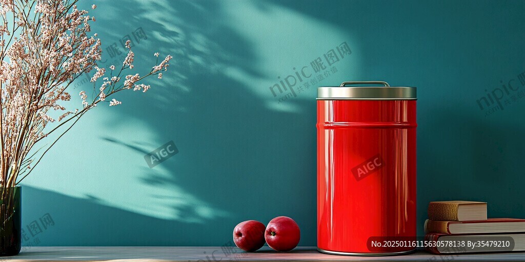 红色茶叶罐