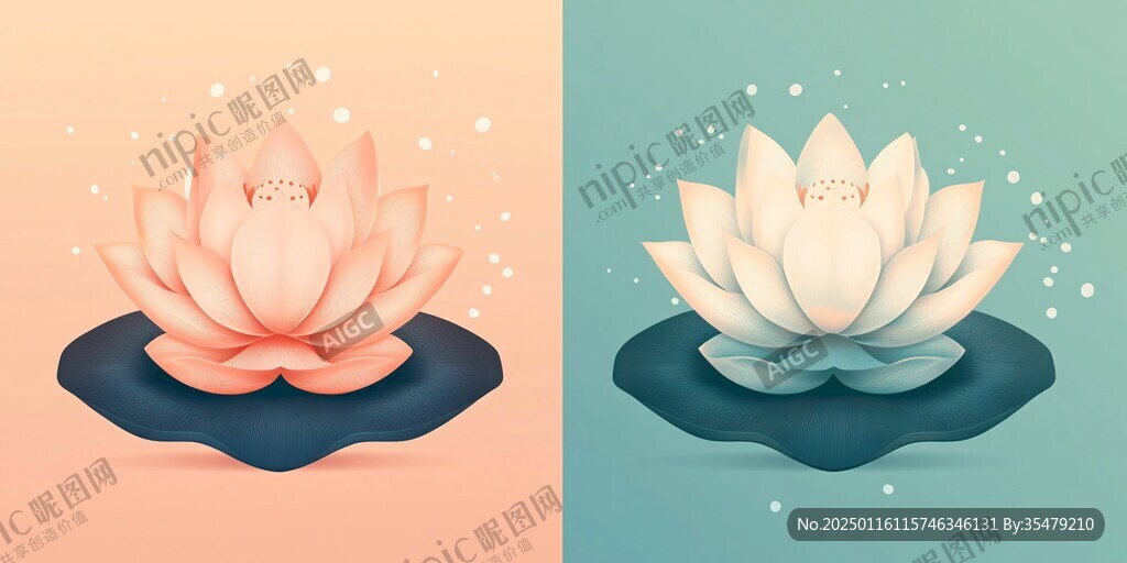 莲花插画啊