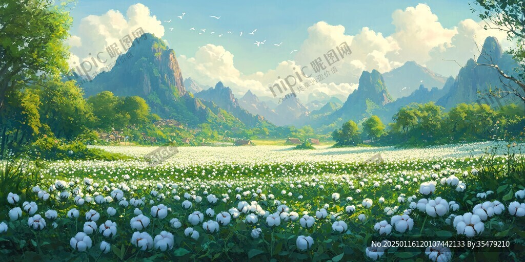 唯美花田场景