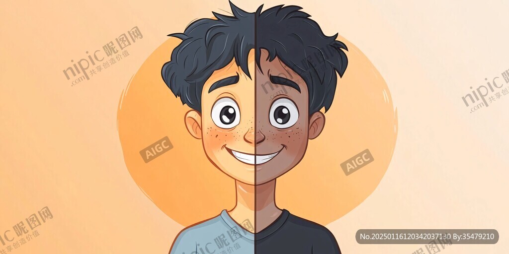 正面人物插画