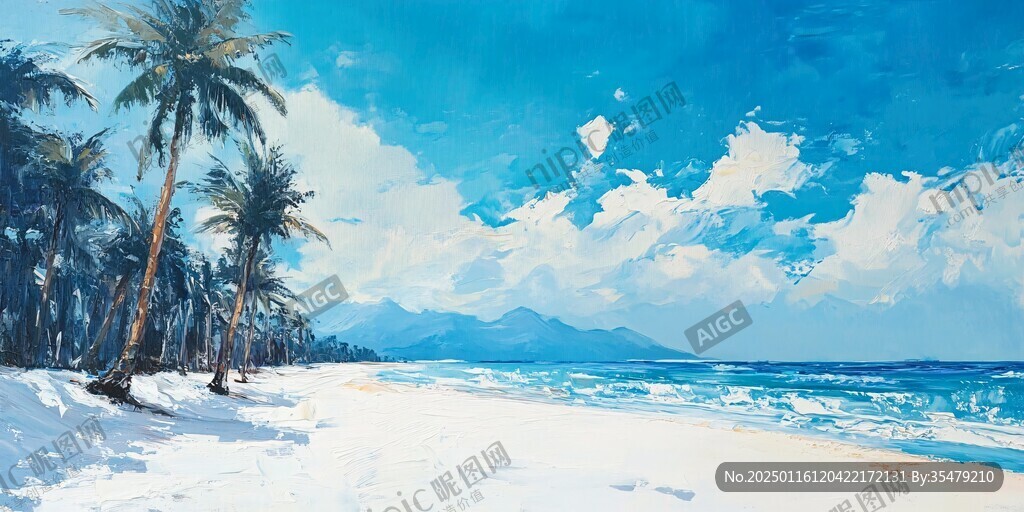 海滩风景画