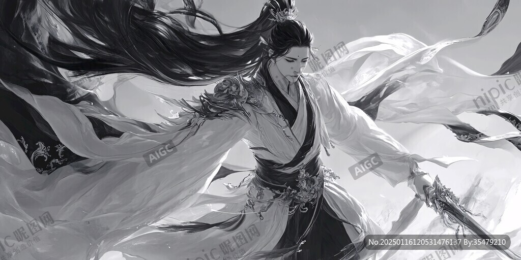 手绘古风男