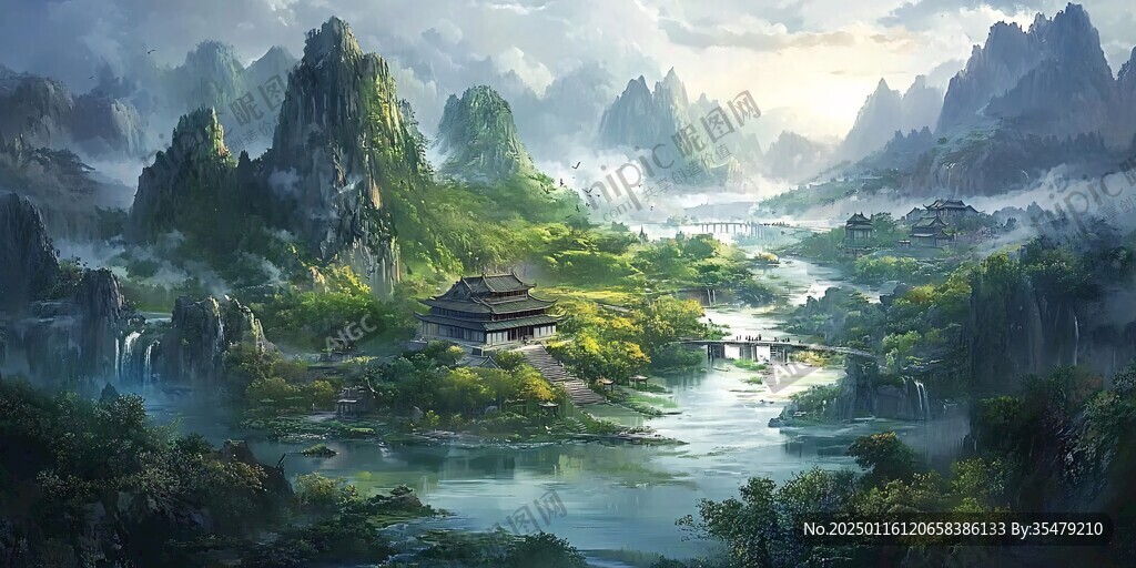 古风山水场景