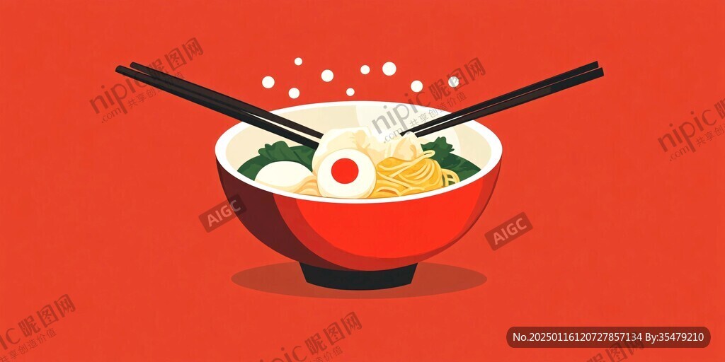 一碗面插画