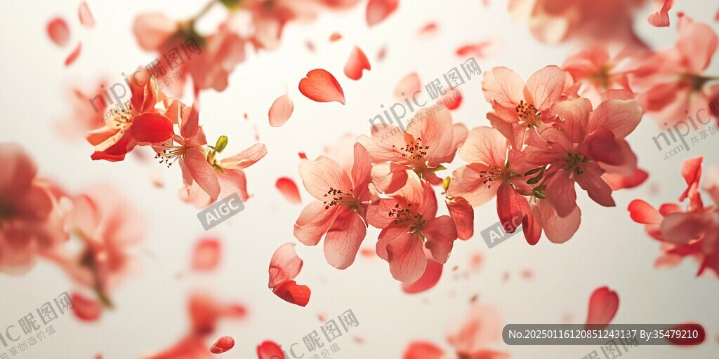 唯美花瓣创意桃花