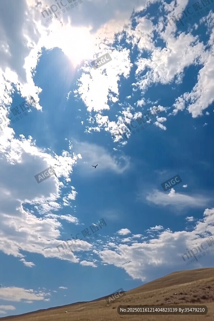 戈壁骄阳蓝天