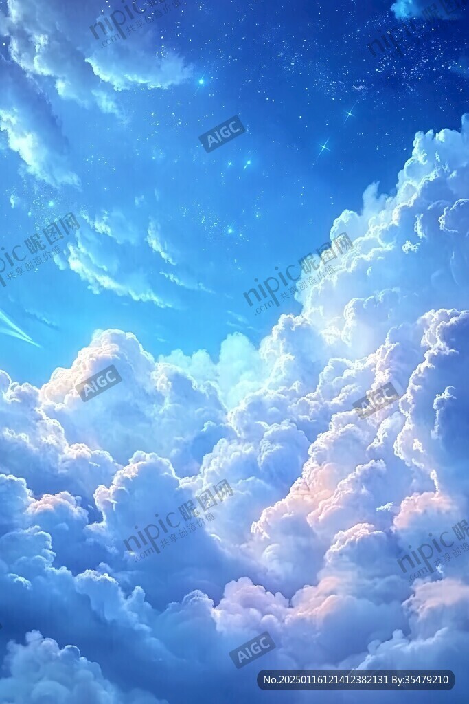 浪漫动漫洁白云朵