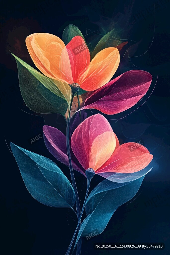 彩色绚丽梦幻唯美花朵