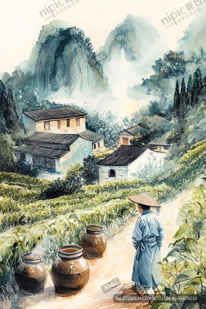 采茶装饰画