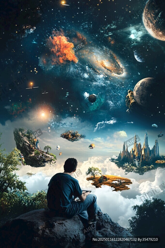 宇宙背景地产广告