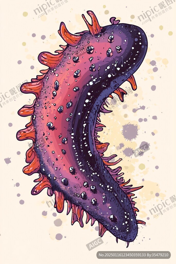 手绘海参插画