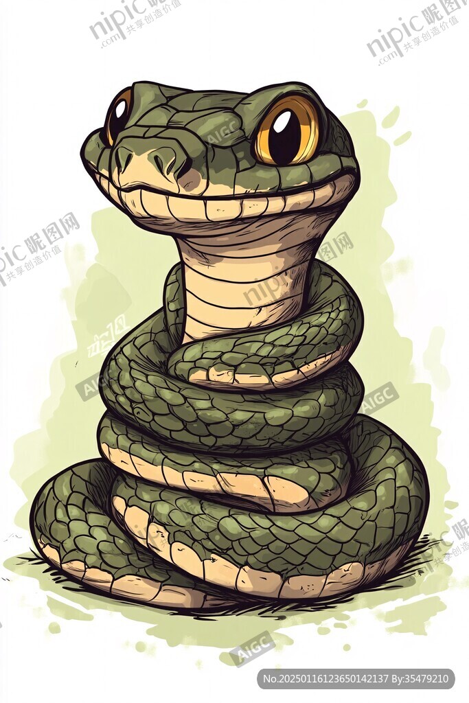 q版蛇插画