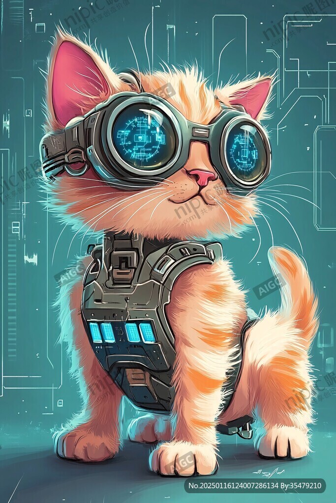 原创卡通智能小猫