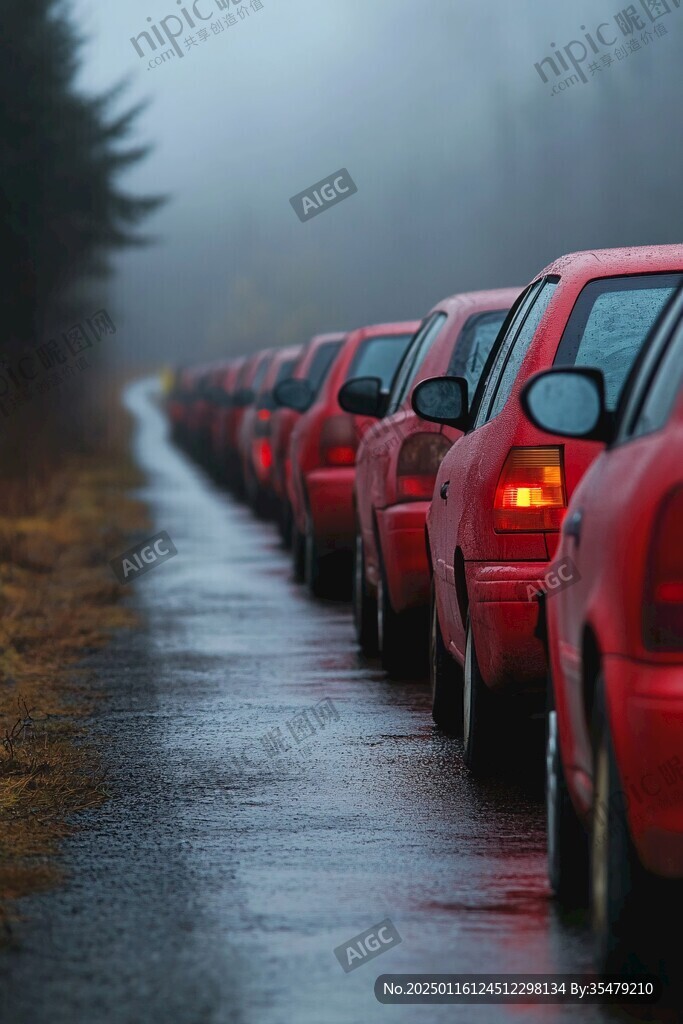 雨中塞车