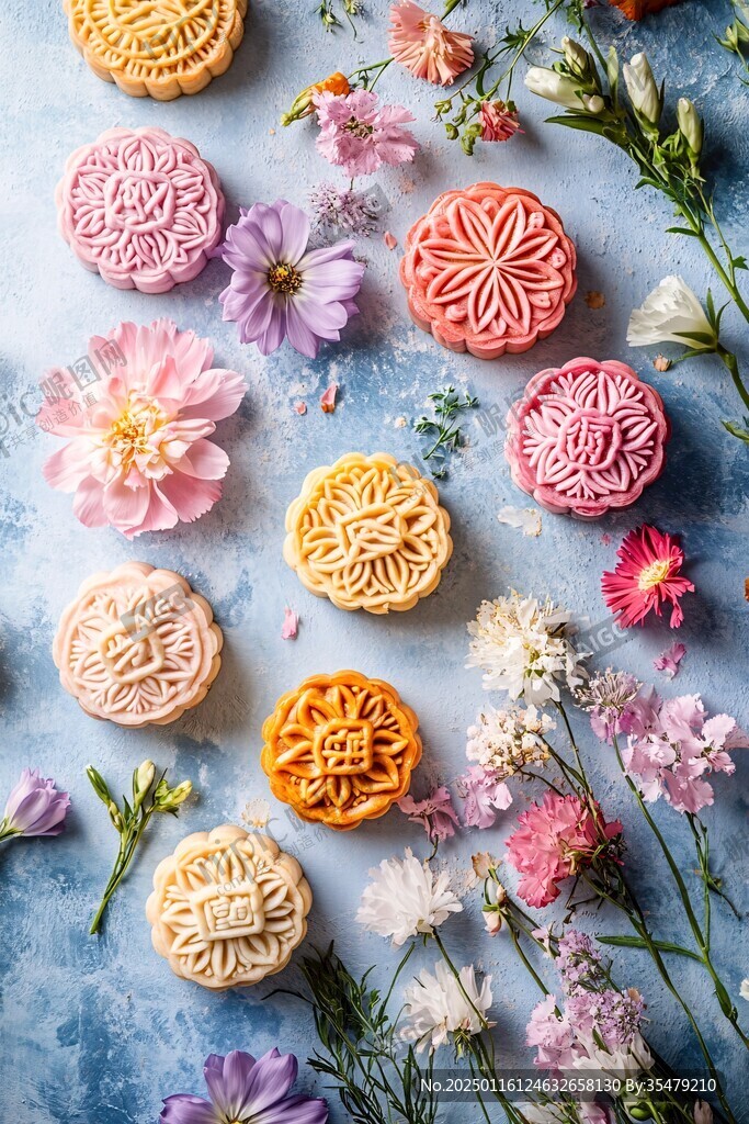 花色月饼