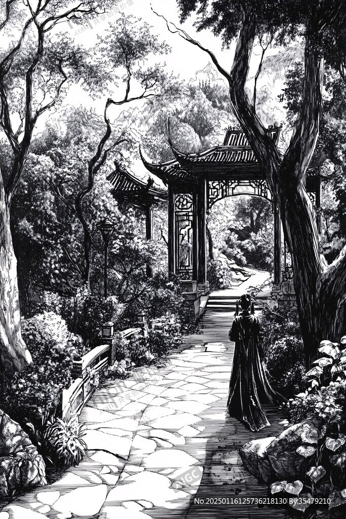静思园钢笔画