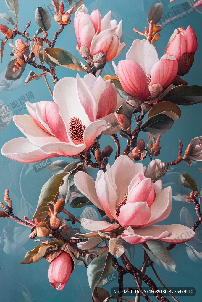 3d立体浮雕花卉花鸟