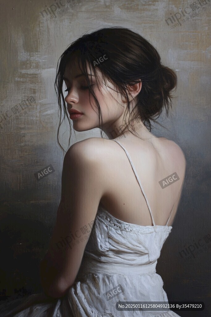 唯美人物油画