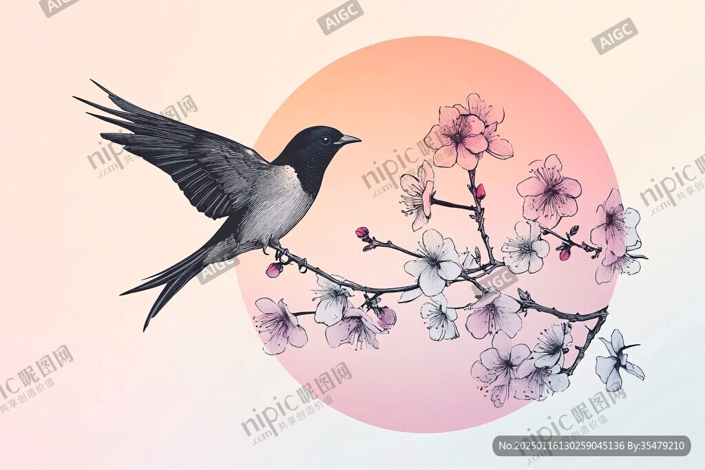 日喜鹊插画