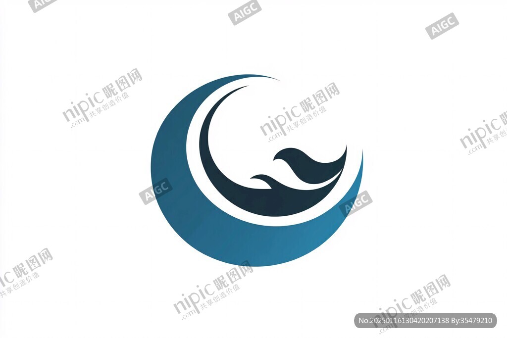 圆形蓝鲸logo