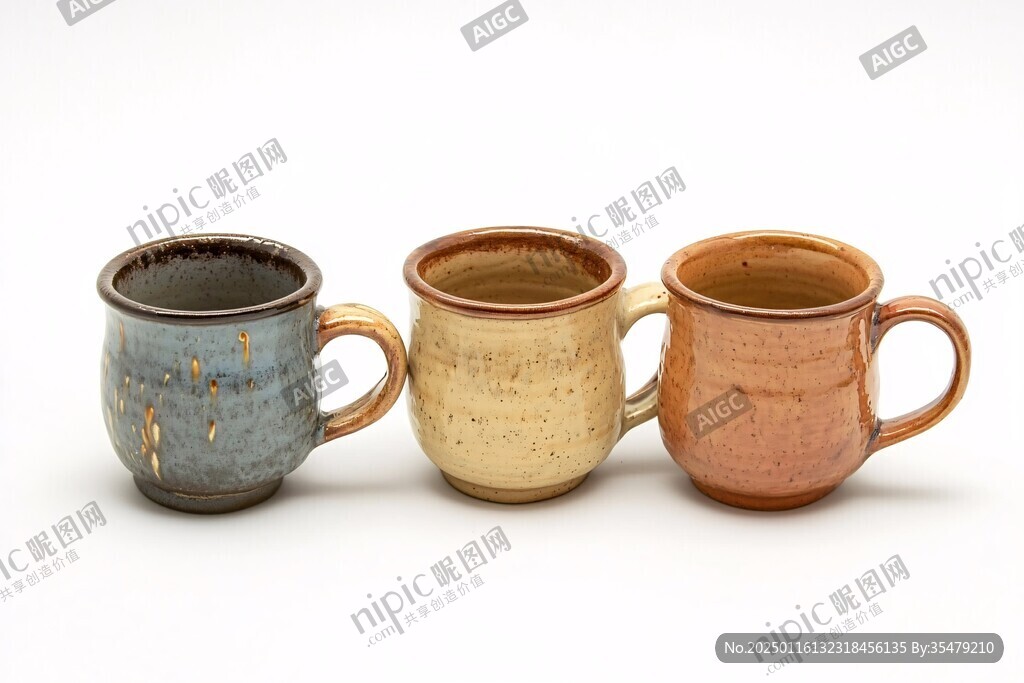 单侧把陶杯