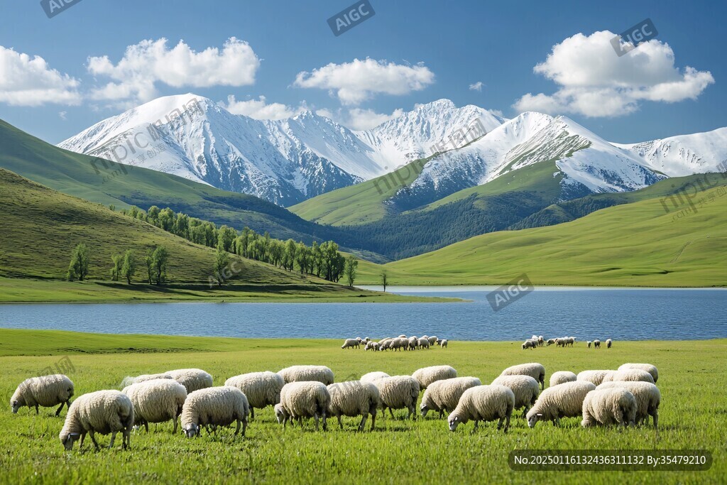 羊群与美景