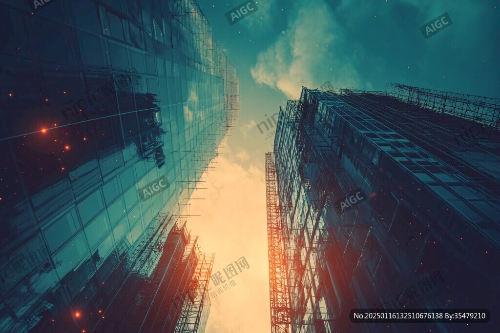 橙色高楼背景