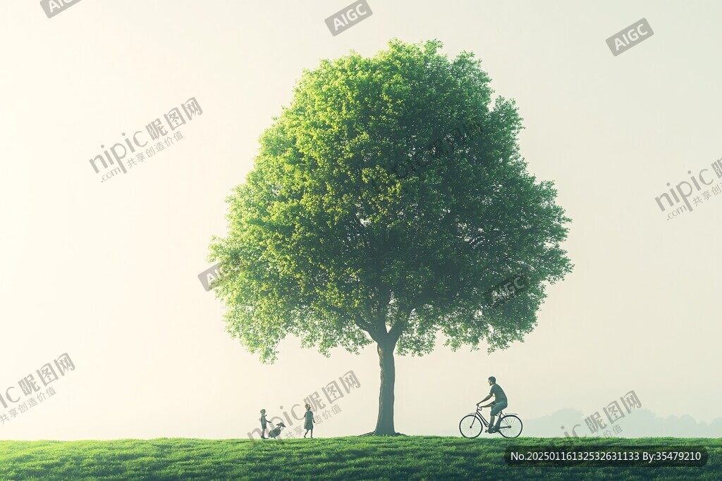 大树下休闲的人们