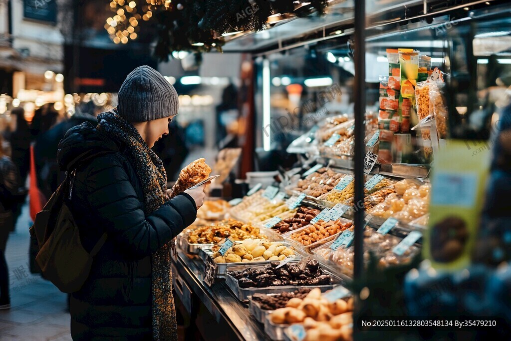 零食摊女顾客