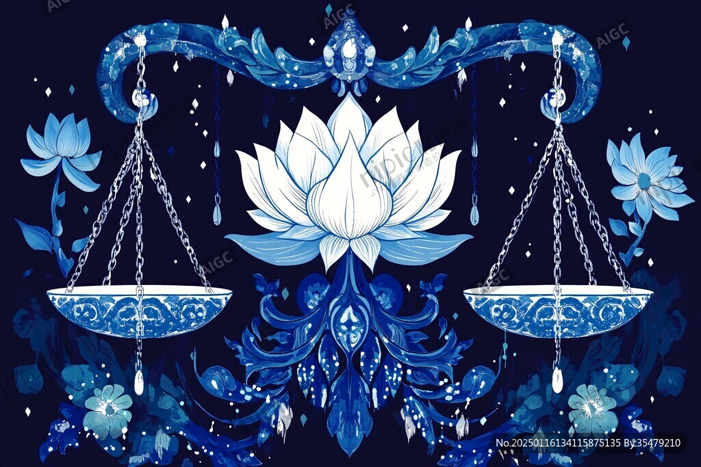 蓝莲花插画