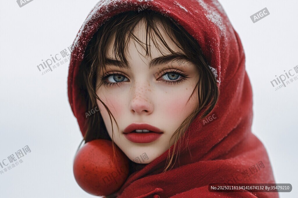 红色斗篷美女