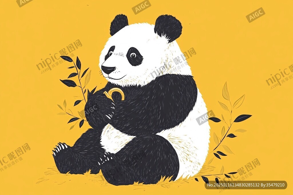 熊猫绘本插图插画