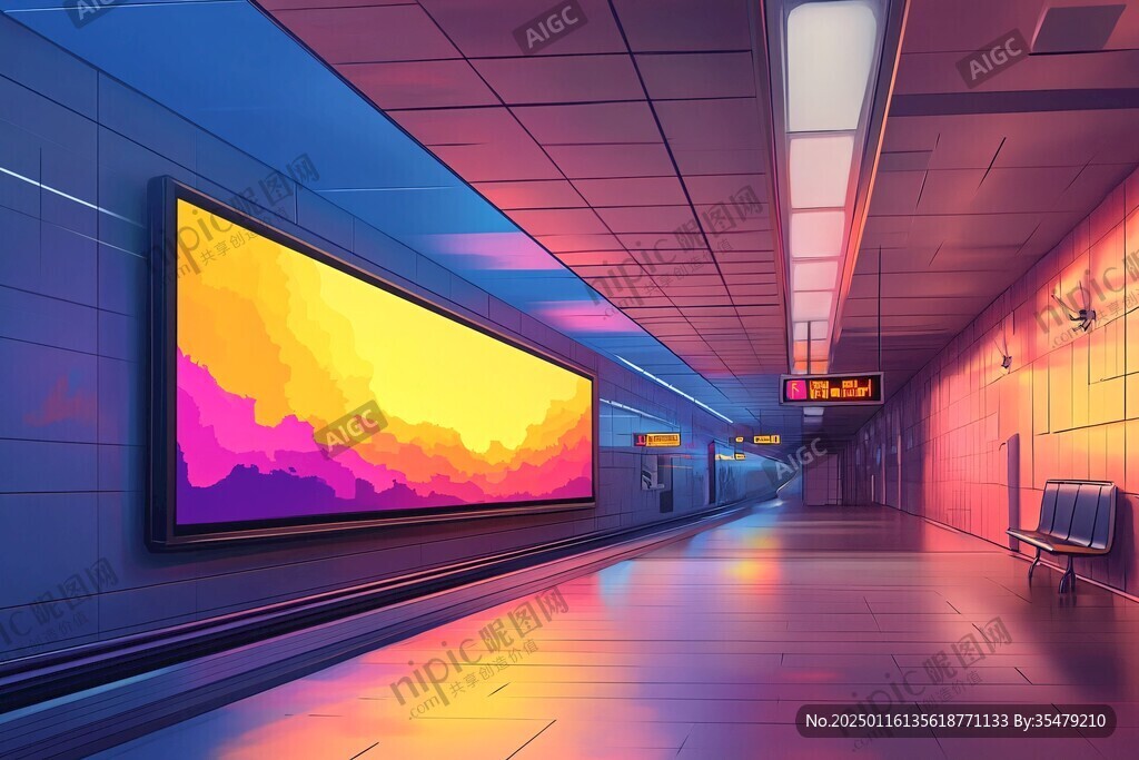 地铁插画