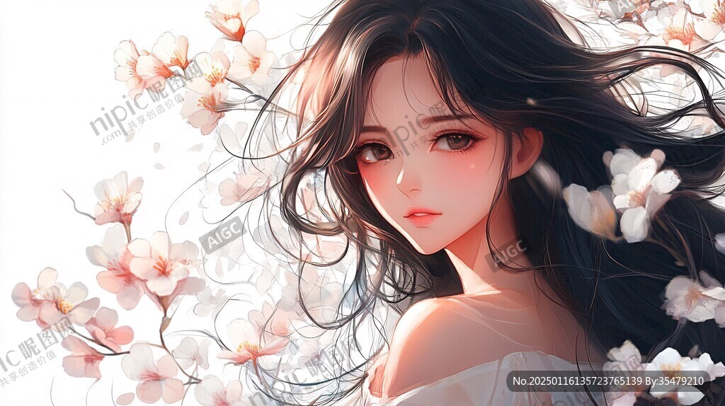 板绘少女插画