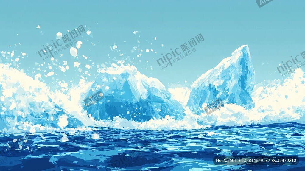 浮冰手绘素材