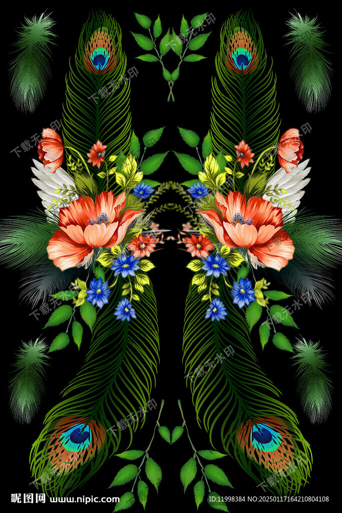 孔雀羽毛印花