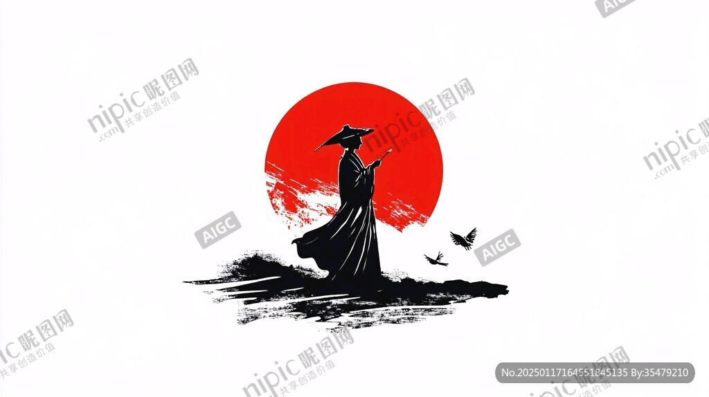 侠客斗笠男孩标志