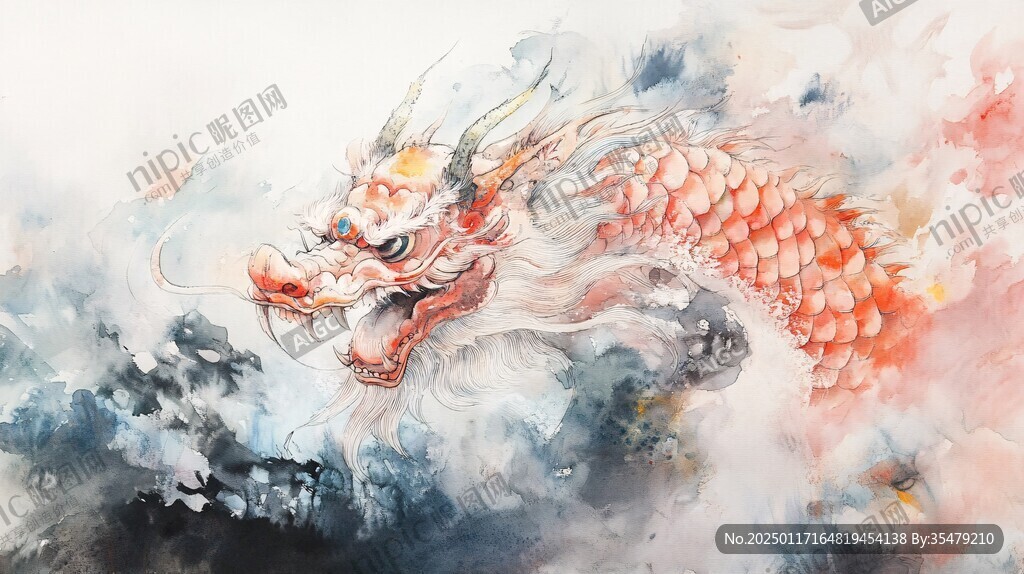 淡彩龙腾