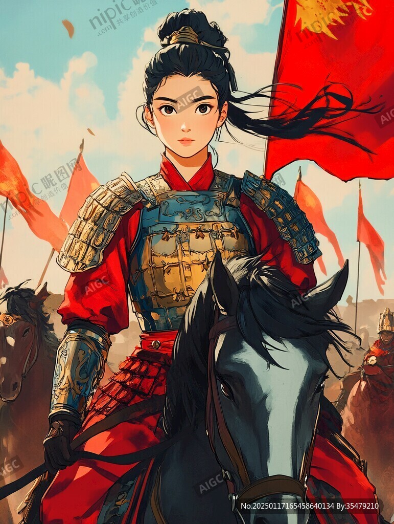 古代女将插画