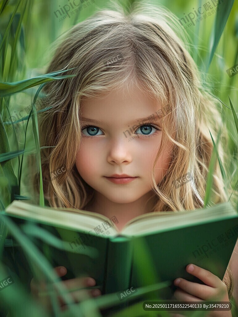 怡然自得的小女孩壁纸