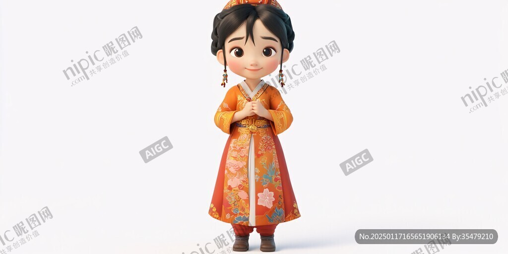 q版朝鲜族女孩