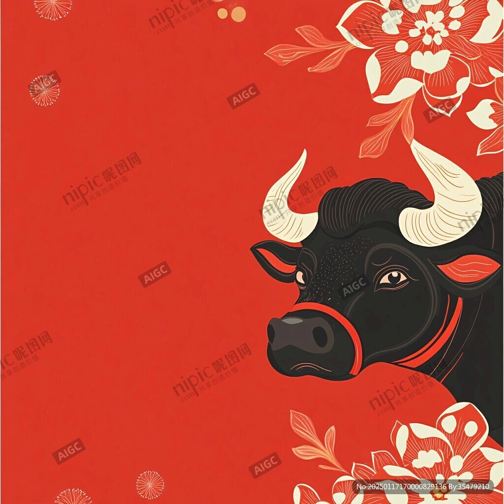 花纹春节牛年