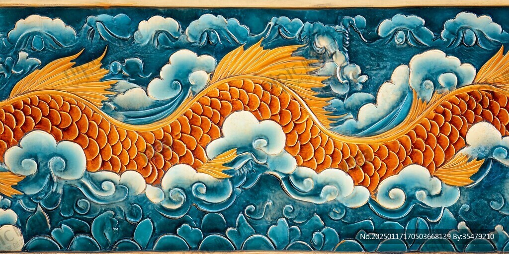 鲤鱼浮雕图