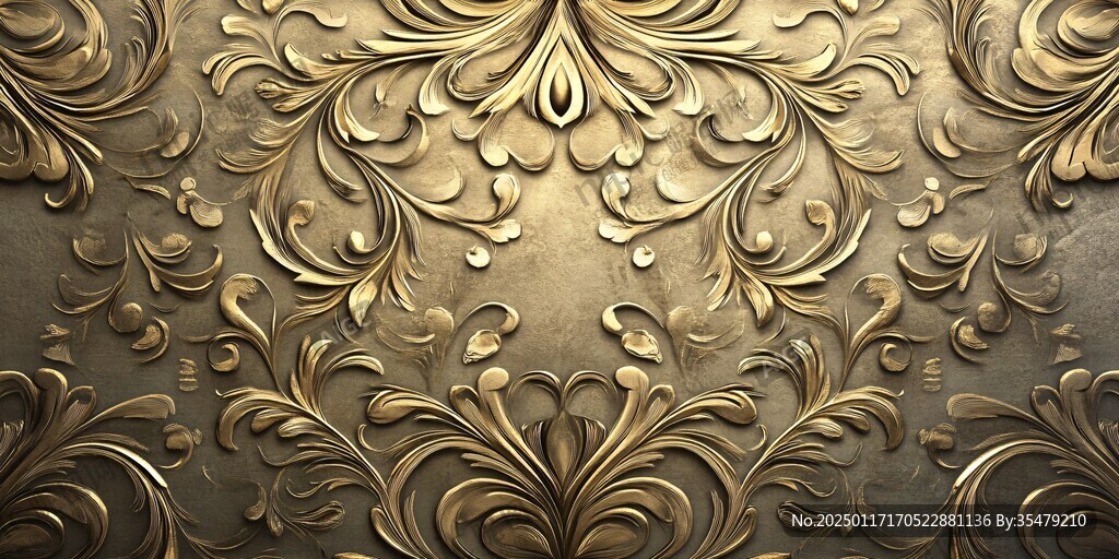 金色奢华浮雕装饰设计